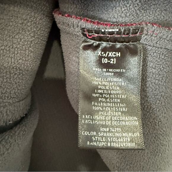 SwissTech Burgundy Quilted Fleece Full Zip Jacket - XS (0–2) - Picture 4 of 5